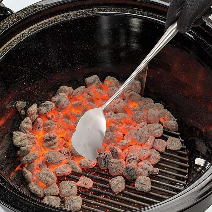 BBQ Charcoal Rake,Heavy-duty Stainless Steel Charcoal Grill Ash Rake for Fireplace,Wood Stove,Grill,Charcoal Grill Poker for Smoker,Ceramic,Kamado,Vision Grills Cleaning Tool Accessories