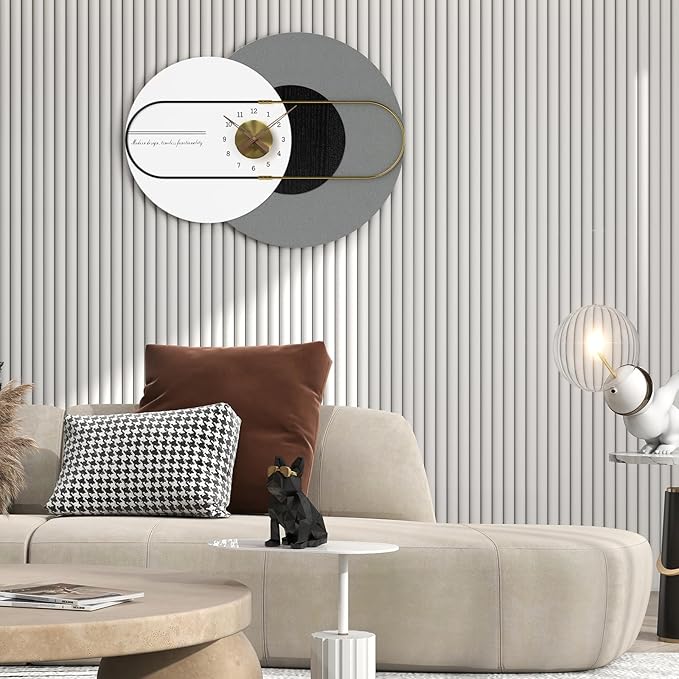 22x29 Inch Modern Abstract Modern Wall Clock – Silent Non-Ticking Decorative Battery Operated Clocks for Bedroom, Entryway, Home Office