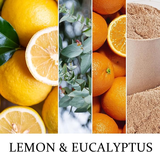 Soy Jar Candle,Premium Natural Soy Wax Blend with Lemon & Eucalyptus,Long-Lasting Aromatherapy Scented Candle for Bedroom & Living Room,7oz Reusable Container with Lid, Birthday Gift for Her Women