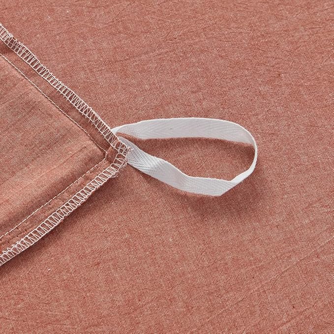 FACE TWO FACE Bedding Duvet Cover Set100% Washed Cotton Duvet Cover Linen Like Textured Breathable Durable Soft Comfy (King, Caramel)