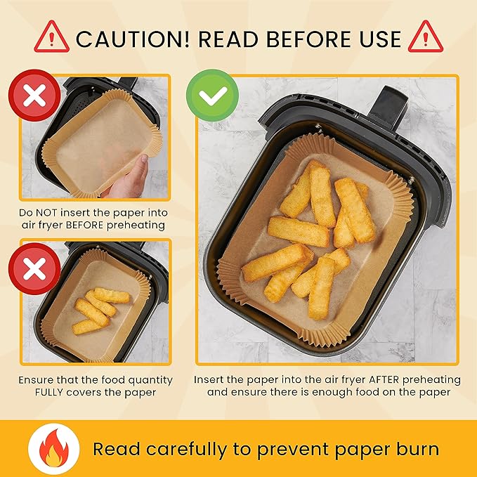 Air Fryer Liners for Ninja Foodi Dual – 125Pcs Disposable Parchment Paper for Ninja DZ201 DZ401, Instant Pot Vortex Plus, PowerXL Vortex – Non-Stick and Oil Proof for Easy Cleanup by Baker's Signature