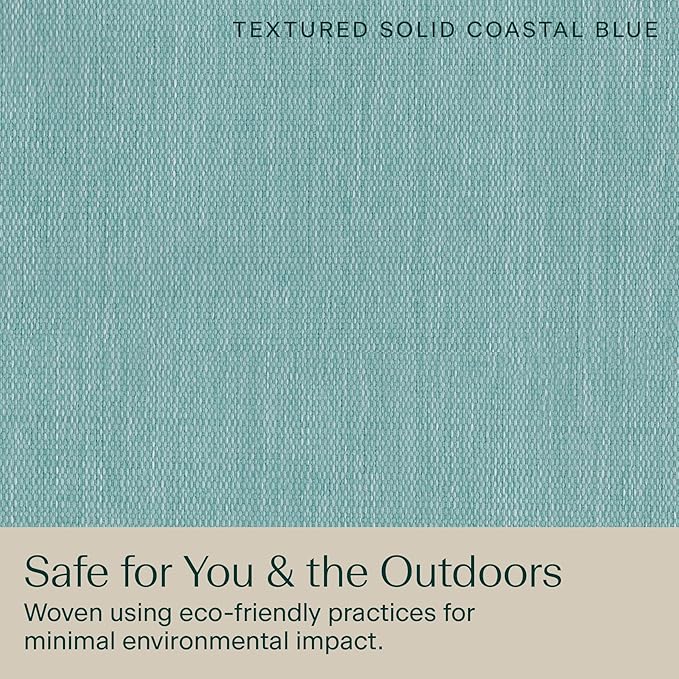 Honeycomb Outdoor Deep Seat, 24 x 23, Textured Solid Coastal Blue Chair Cushion for Patio Furniture