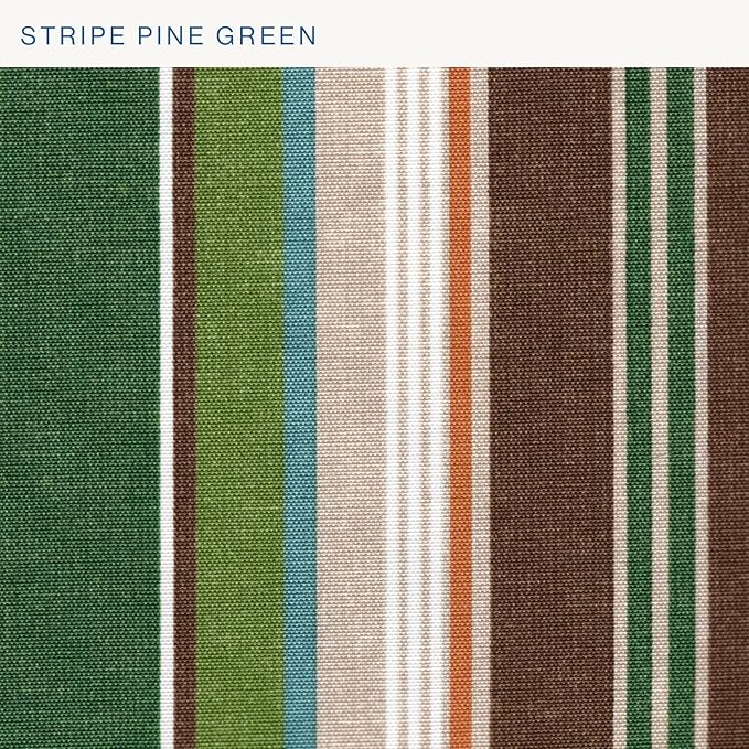 Honeycomb Outdoor Essentials Set of 2 Square Seat Pads, 19 x 19, Stripe Pine Green Dining Chair Cushions for Patio Furniture