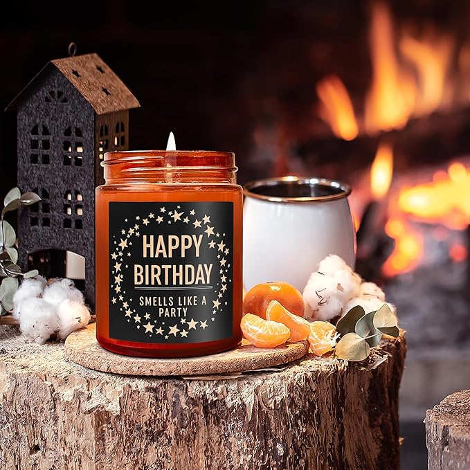 Funny Happy Birthday Candle Gifts for Women Men - Fun Relaxing 30th 40th 50th 60th Birthday Presents - Soy Calming Candle for Home - Sea Salt Jasmine Essential Oil Spa Candle for Stress Relief