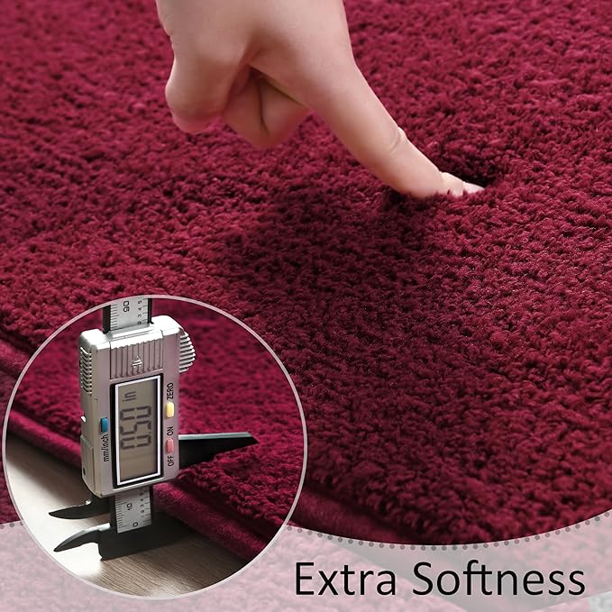 Soft Rugs for Living Room 5x7 Wine Red, Minimalist Area Rug for Bedroom Nursery Dining Table Dorm, Throw Rugs for Men Boys Girls Kids Room Indoor Floor Carpets