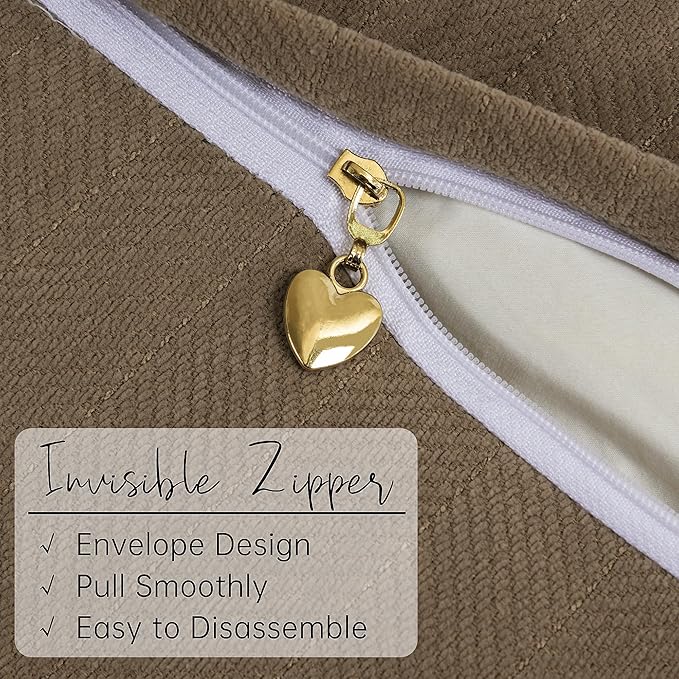 ZWJD Brown Pillow Covers 20x20 Set of 2 Chenille Throw Pillow Covers with Elegant Design Soft and Luxurious Decorative Throw Pillows for Couch, Bed, and Home Decor