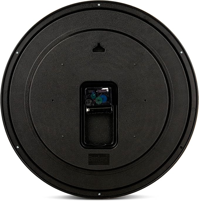 Bernhard Products Vintage Brown Wall Clock Silent Non Ticking 16 Inch Extra Large Quality Quartz Battery Operated Round Decorative Easy to Read for Home Kitchen Living/Dining Room Bedroom Office