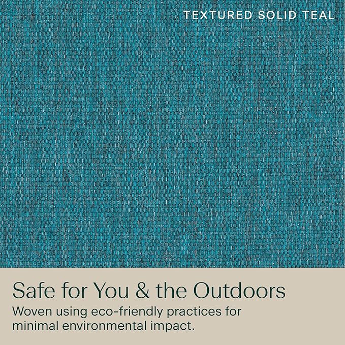 Honeycomb Outdoor Deep Seat, 24 x 23, Textured Solid Teal Chair Cushion for Patio Furniture