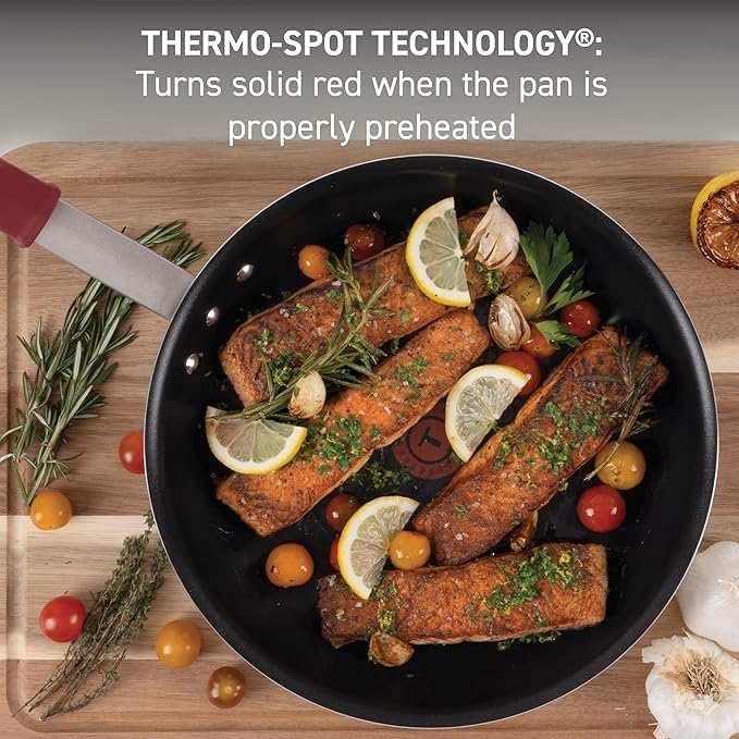 T-fal Professional VX3 Brushed Nonstick Fry Pan with Stainless Steel Handle 10 Inch, Oven Broiler Safe 400F, Cookware, Pots and Pans, Frying Pan, Restaurant Grade, Certified by the NSF and CBA, Black