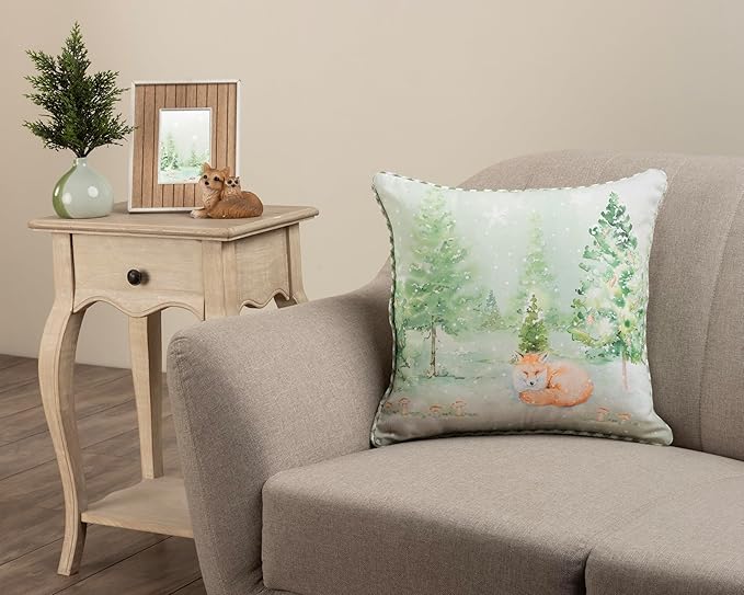 Maison d' Hermine Decorative Pillow Covers 20x20 Inch Square 100% Cotton Throw Pillow Covers with Invisible Zipper Cushion Case for Living Room Couch, Chair, Sofas, Bedroom, Home (Winter Mornings)