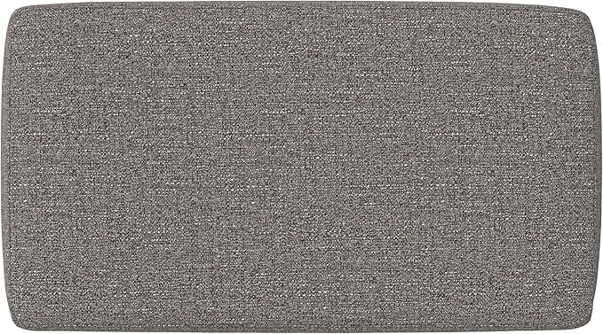 SIMPLIHOME Milltown 27 inch Wide Contemporary Rectangle Footstool Ottoman Bench in Pebble Grey Tweed Look Fabric, Assembled, for the Living Room and Bedroom