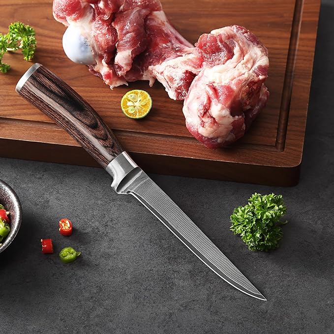 Wakoli EDIB Big Master Knife Foot Knife 14.5 cm blade 67 layers of real Big Master steel with Pakka wood handle I Premium Big Master Kitchen Knife and Cooking knife gift wrap