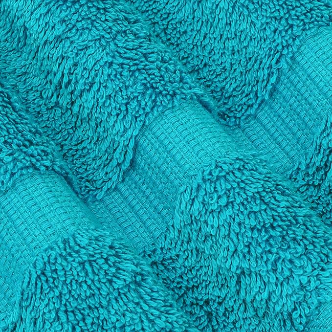 Chakir Turkish Linens 100% Cotton Premium Turkish Towels for Bathroom, 2 Large Bath Towels, 2 Hand Towels, 2 Washcloths (6-Piece Towel Set, Aqua)