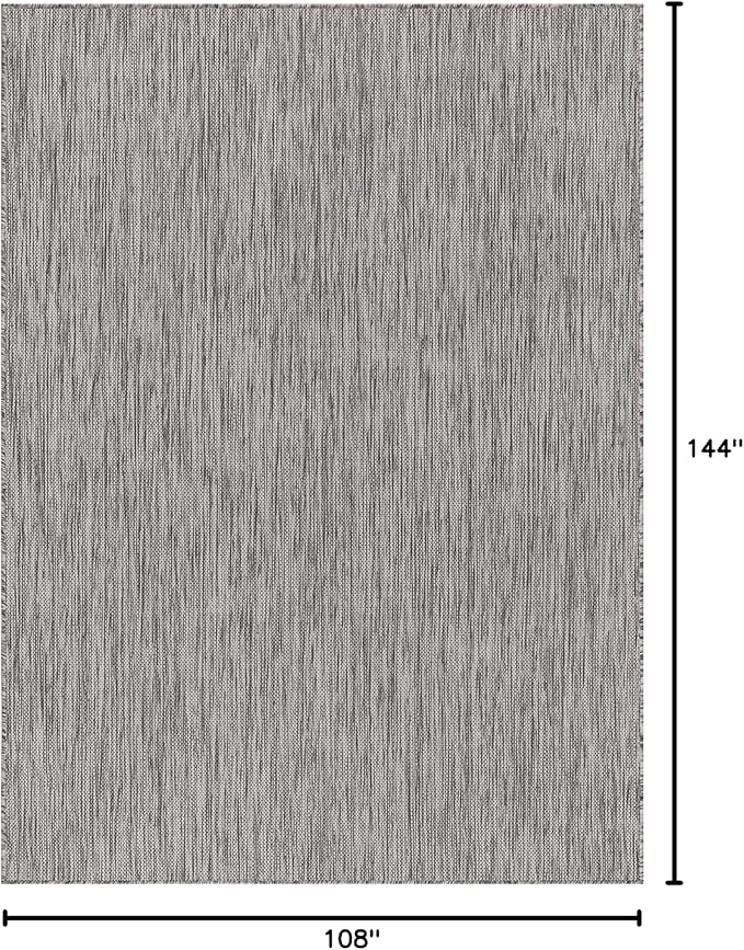 Washable Indoor Outdoor Rug 9x12 Weather Resistant Area Rugs Modern Solid for Porch Deck Balcony Backyard Patio Outside Carpet (9 X 12 Silver Grey)