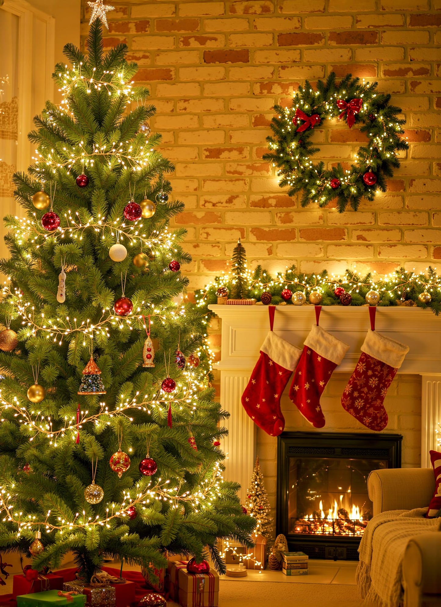 Fairy Lights Battery Operated, 10Ft 120 LED Firecracker String Lights, Waterproof Silver Wire Starry Firefly Light for DIY Wreath Weeding Indoor Outdoor Christmas Decorations