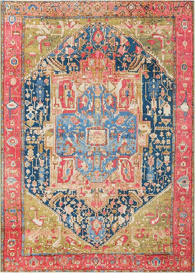 Unique Loom Outdoor Traditional Collection Area Rug - Limon (7' 1" x 10' Rectangle Multi/Red)