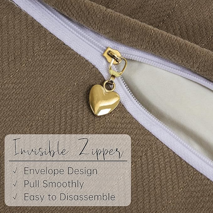 ZWJD Brown Pillow Covers 12x20 Set of 2 Chenille Throw Pillow Covers with Elegant Design Soft and Luxurious Decorative Throw Pillows for Couch, Bed, and Home Decor