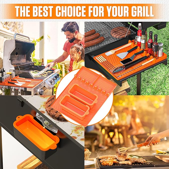 Griddle Accessories for Blackstone – Silicone Griddle Mat & Grease Cup Liners (2 Pack) – Fits 36” 28” 22” 17” Blackstone Griddles – BBQ Grilling Kits Set Gifts for Men