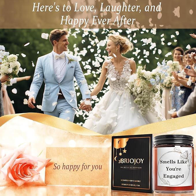 You're Engaged Candle - Engagement Gifts for Couples - Just Engaged Gifts for Her, Bride to Be - Engagement Party Decorations - Lavender Vanilla Soy Candle for Relaxation & Stress Relief