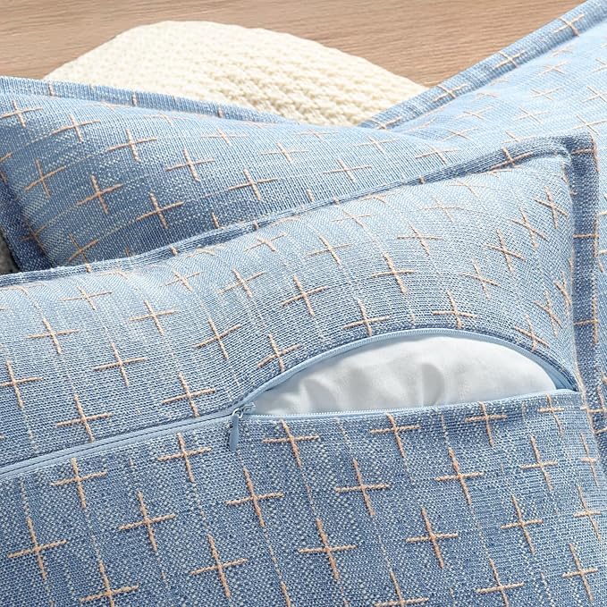 ZWJD Pillow Covers 26x26 Set of 2 Soft Polyester Textured Pillow Covers with Stylish Flange Edge Cozy Farmhouse Throw Pillows for Couch Bed Sofa Living Room