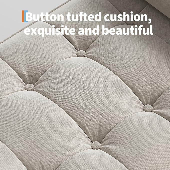 46.5" Storage Ottoman Bench ā Upholstered End-of-Bed Storage Chest with Rolled Armrests & Wood Legs, Entryway Shoe Bench and Footrest Seat for Hallway, Bedroom & Living Room & Walk-in Closetļ¼Beigeļ¼