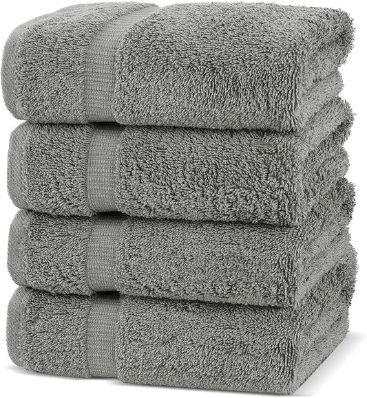 Chakir Turkish Linens Premium Cotton Absorbent Turkish Towels (Hand Towel - 4 Piece Gray)