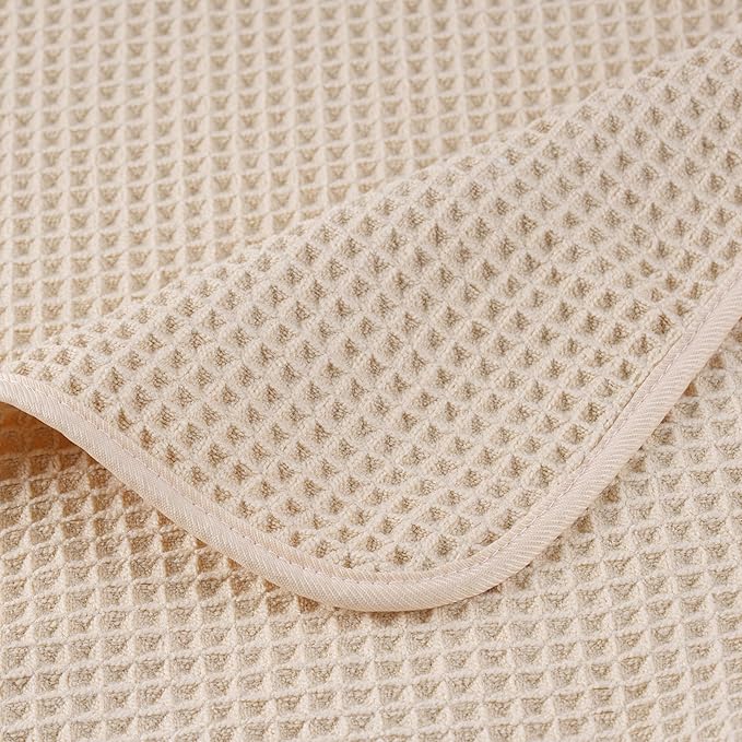 POLYTE Microfiber Quick Dry Lint Free Bath Sheet, 70 x 35 in, Set of 2 (Waffle Weave)