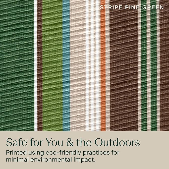 Honeycomb Outdoor Deep Seat, 24 x 23, Stripe Pine Green Chair Cushion for Patio Furniture