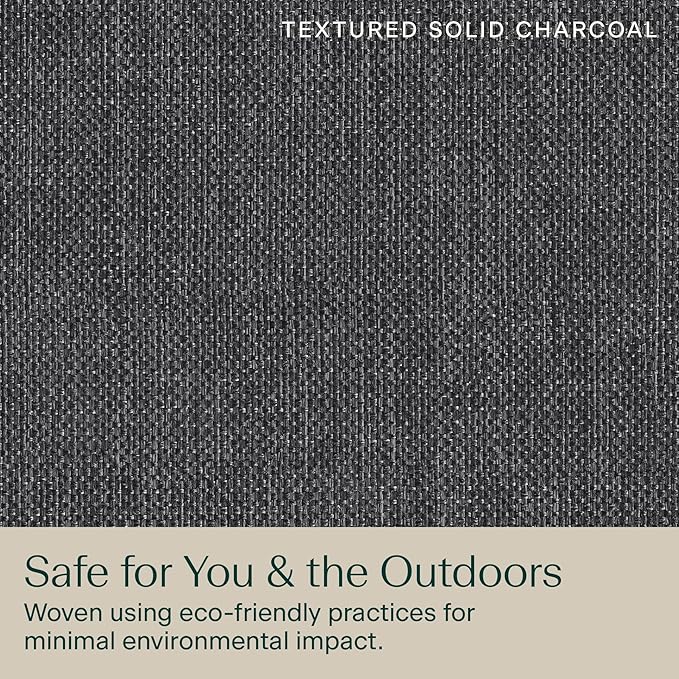 Honeycomb Outdoor Deep Seat, 24 x 23, Textured Solid Charcoal Grey Chair Cushion for Patio Furniture