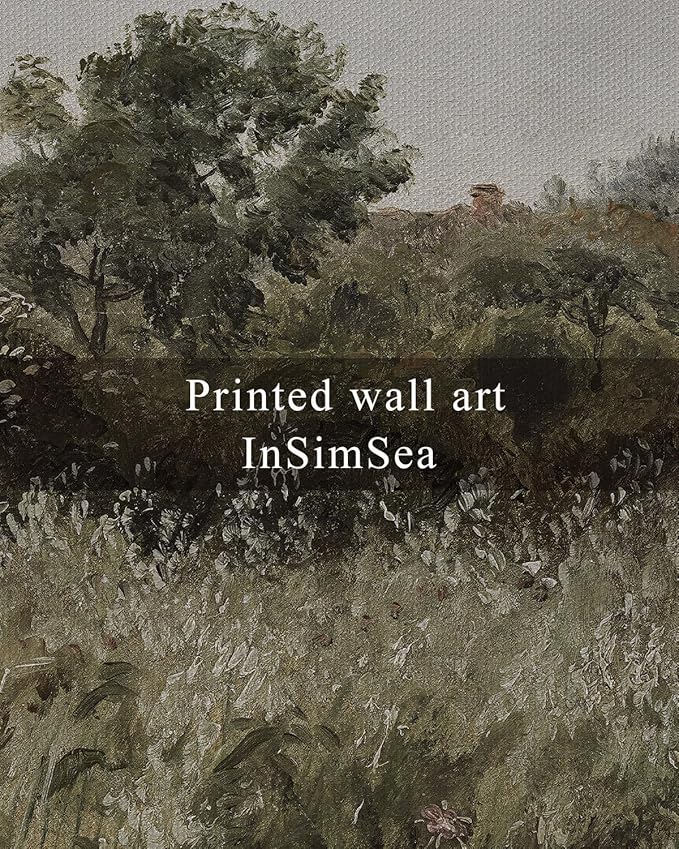 InSimSea Framed Canvas Wall Art, Countryside Field Modern Farmhouse Decor, Wall Art for Living Room, Bedroom, French Country Decor, 20"x30"