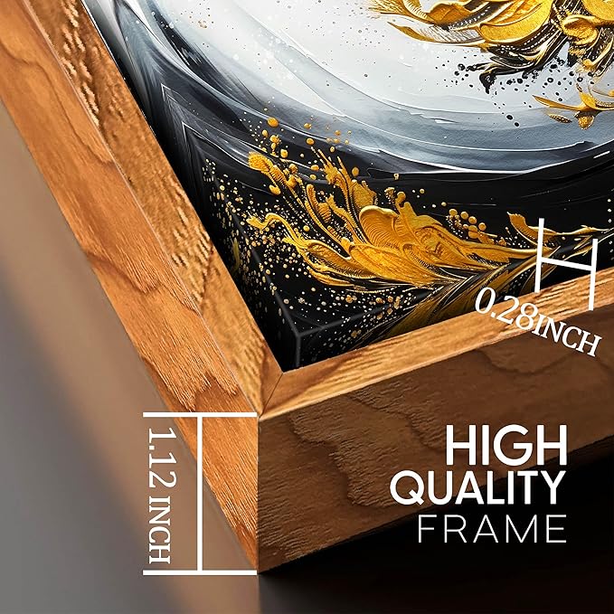 SIXTTART Abstract Living Room Pictures Wall Decor - Modern Office Artwork Wall Decor - Wooden Framed Wall Art for Bedroom Size 24" x 48"