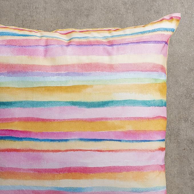 Maison d' Hermine Decorative Pillow Covers 18 x 18 Inch Square 100% Cotton Throw Pillow Covers with Invisible Zipper for Living Room Couch, Chair, Sofas, Bedroom, Home (Hesperides - Bayadere)