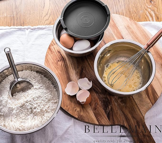 Stainless Steel Mixing Bowls with Lids Set – Large, Durable, Airtight Kitchen Bowls for Food Prep, Baking, Salad, and Storage (4 piece set)