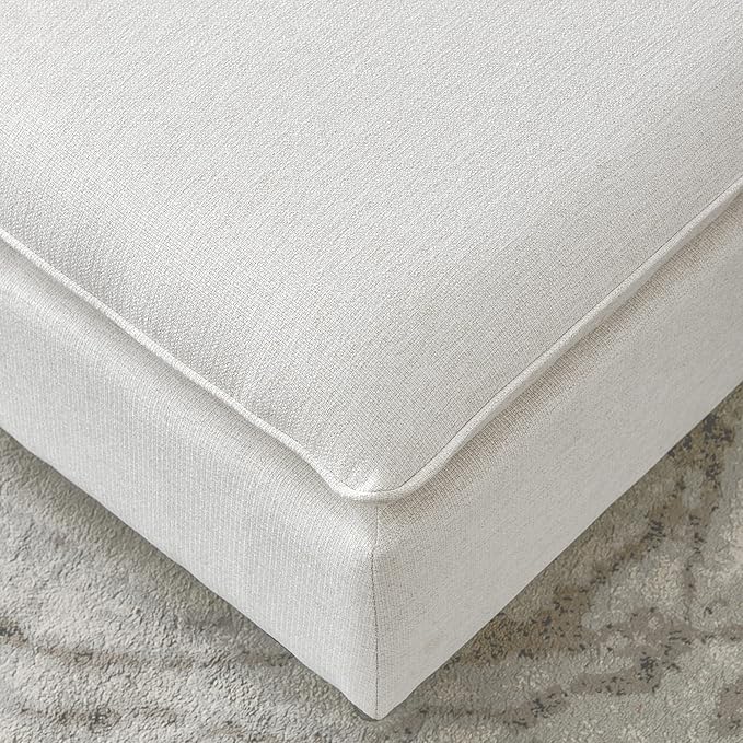 100'' Linen L-Shaped Left-Hand Facing Sectional Sofa with Metal Legs and 2 Pillows