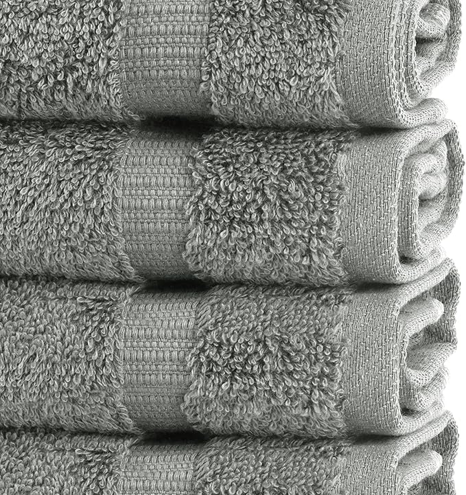 Chakir Turkish Linens | Hotel & Spa Quality 100% Cotton Premium Turkish Towels | Soft & Absorbent (12-Piece Washcloths, Gray)