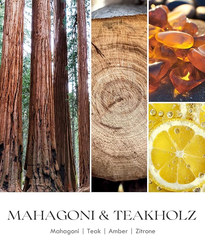 AOOVOO Scented Candles for Men - Large Mahogany & Teakwood Candles for Home Scented | Crackling Wood Wick Soy Candle | Strong Fragranced Masculine Black Candle Gift for Women & Men, 22oz