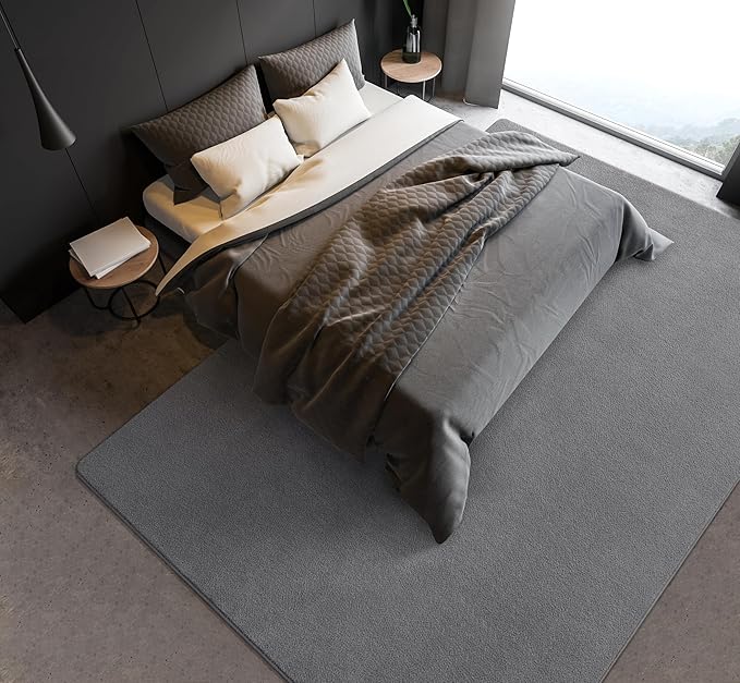 Soft Rugs for Living Room 5x7 Grey, Minimalist Area Rug for Bedroom Nursery Dining Table Dorm, Throw Rugs for Men Boys Girls Kids Room Indoor Floor Carpets