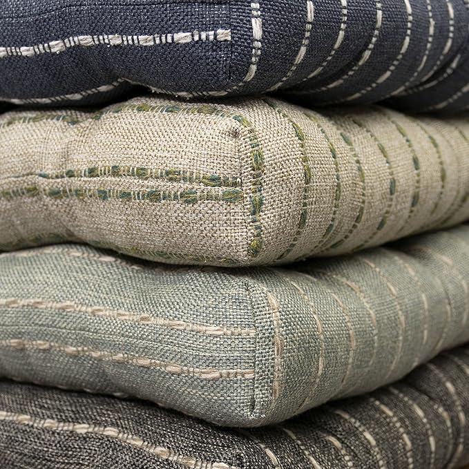 Barnett Home Decor Avante Spa Dining Chair Cushions - 16.5 x 18 Size Medium Chair Pad - Latex Foam Fill - Reversible - Made in USA (Aqua Stripe)