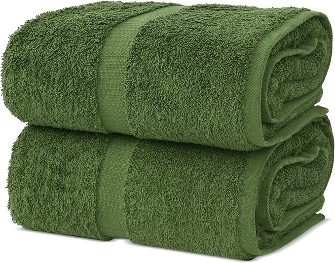 Chakir Turkish Linens, 100% Cotton Premium Quality Turkish Bath Sheets (35''x70'' Large Bath Sheet Towels - Moss)