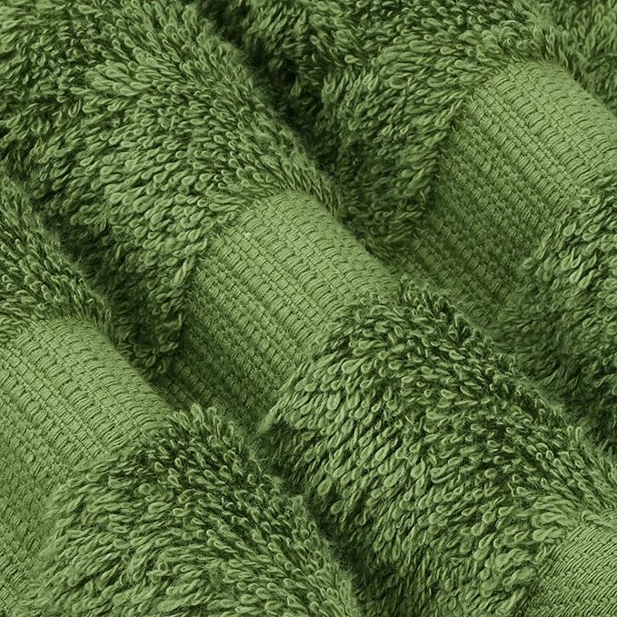 Chakir Turkish Linens 100% Cotton Premium Turkish Towels for Bathroom, 2 Large Bath Towels, 2 Hand Towels, 2 Washcloths (6-Piece Towel Set, Moss)