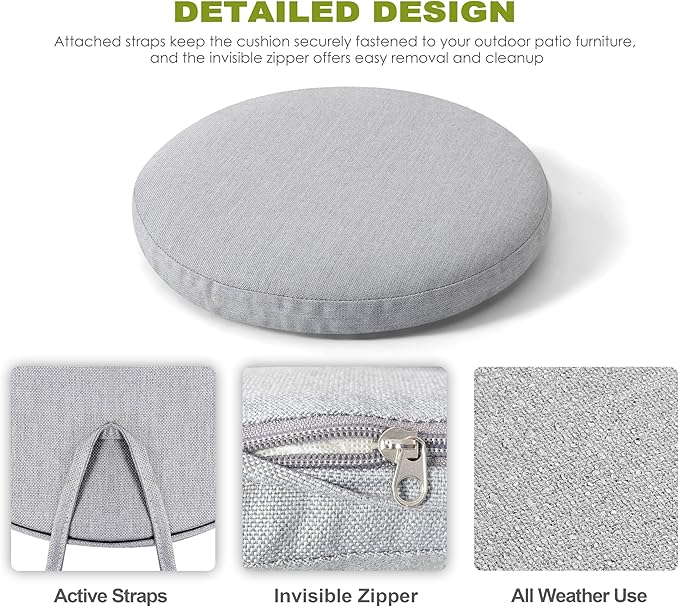 NUU GARDEN Outdoor Cast Aluminum Bistro Set, 3-Piece Patio Bistro Set with Table and 2 Chairs, Weather-Resistant Furniture with Gray Cushions and Umbrella Hole for Balcony, Garden, Lawn, Black