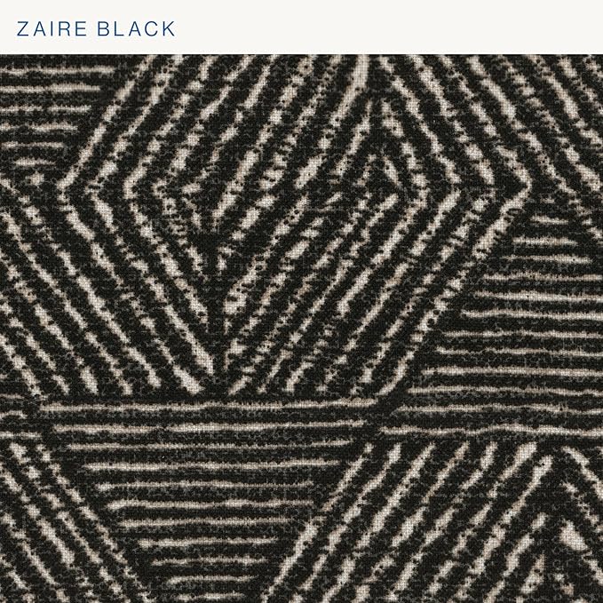 Honeycomb Outdoor Essentials Set of 2 Square Seat Pads, 19 x 19, Zaire Black Dining Chair Cushions for Patio Furniture