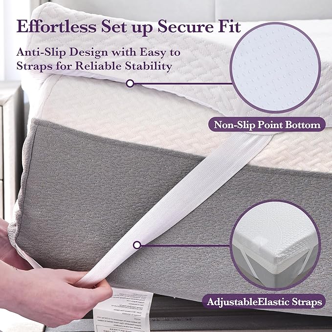 SINWEEK 2 Inch Gel Memory Foam Mattress Topper with Cooling Cover Ventilated Soft Mattress Pad, Bed Topper, CertiPUR-US Certified, King Size