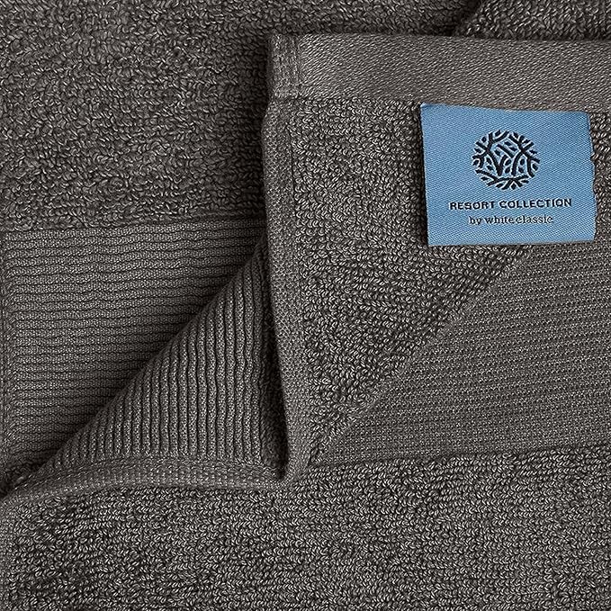 White Classic Resort Collection Soft Bath Towels | 28x55 Luxury Hotel Plush & Absorbent Cotton Bath Towel Large
