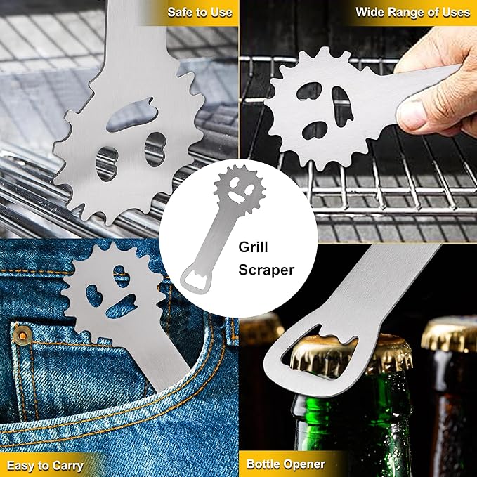 ROMANTICIST 132PC Professional Griddle Accessories Kit - Heavy Duty Stainless Steel Grill Spatula Set for Grill Griddle Hibachi Flat Top Outdoor Cooking - Great Grill Gift on Birthday Wedding