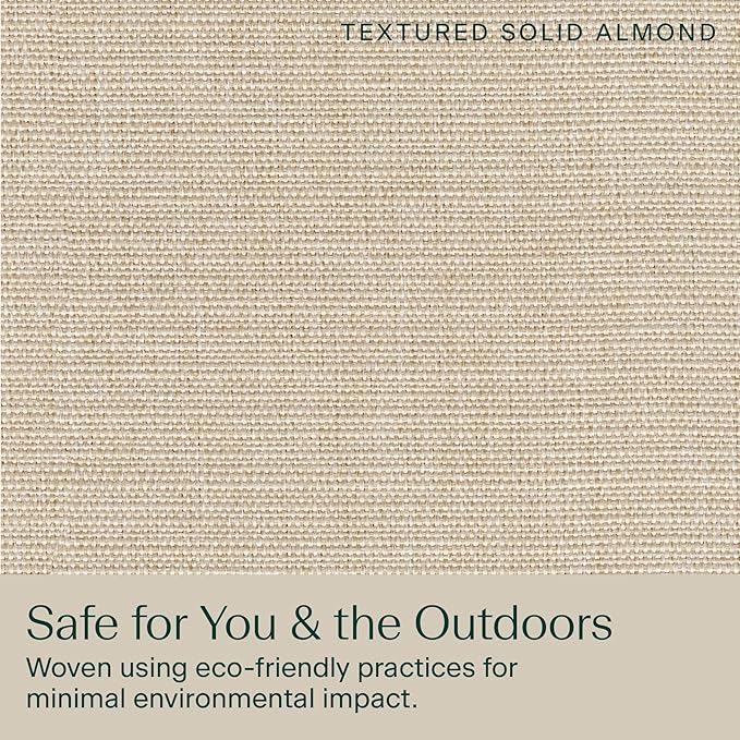 Honeycomb Outdoor Deep Seat, 24 x 23, Textured Solid Almond Chair Cushion for Patio Furniture