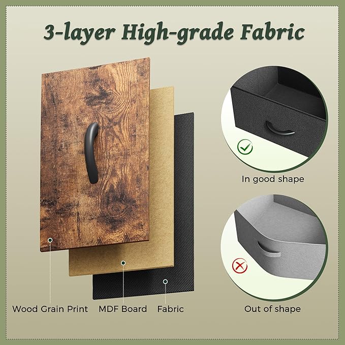 Huuger 9 Drawer Dresser, 47 Inch Dresser TV Stand for 50, 55 Inch TV, Entertainment Center with Drawers, for Bedroom, Closet, Rustic Brown