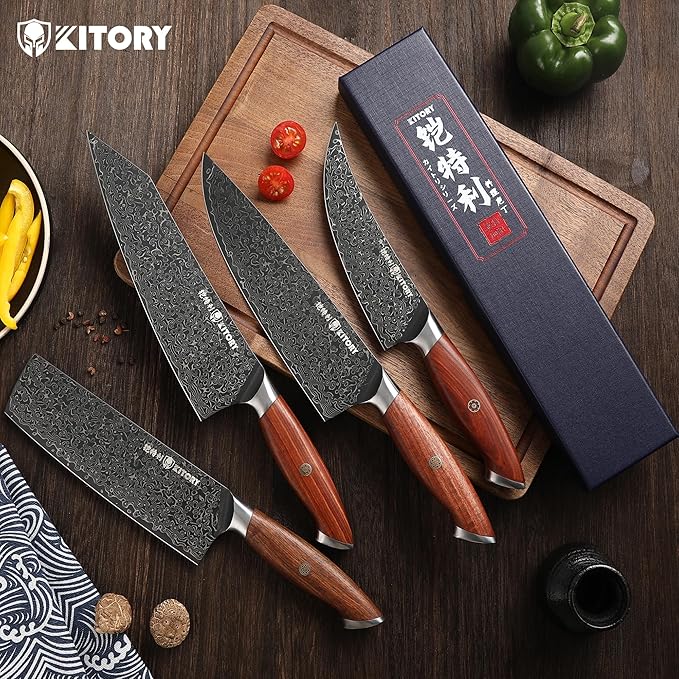 73 Layers Damascus Nakiri Knife 7.5", 10Cr15CoMoV HC Super-Steel cutting core, Japanese Style Usuba Kitchen Knife, Full Tang Sandalwood Handle, w/t gift box