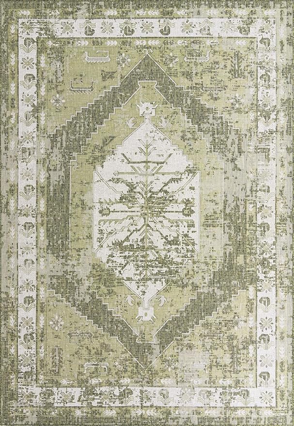 Unique Loom Outdoor Traditional Collection Area Rug - Valeria (10' x 14' 1" Rectangle, Green/ Light Green)
