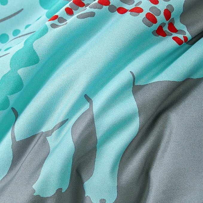 RYNGHIPY Dinosaur Kids Comforter Set Cartoon Dinosaur Bedding Sets for Boys 3 Pieces Twin Microfiber Comforter with Pillowcases Soft Lightweight (Dark Grey,Twin)